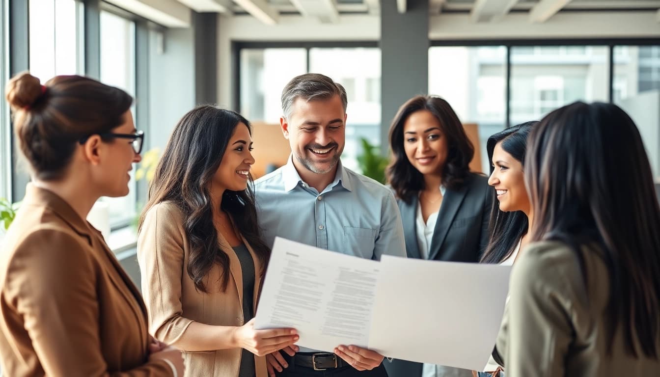 Headhunter Schweiz in einem modernen Büro, das mit Bewerbern kommuniziert.