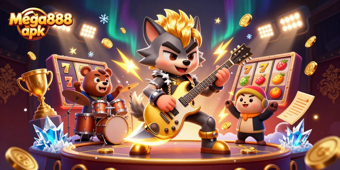 Experience winning with mega888 apk featuring dynamic slot elements and vibrant characters in action