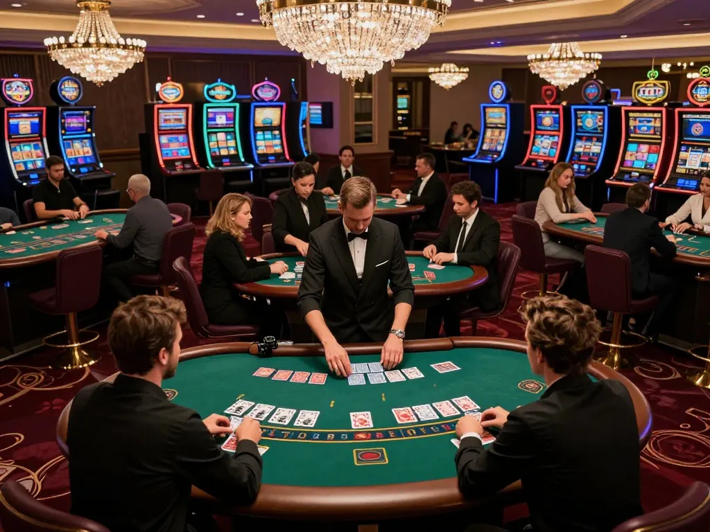 Engaging players at blackjack table analyze strategies while using the Bester KI Detektor for text authenticity.