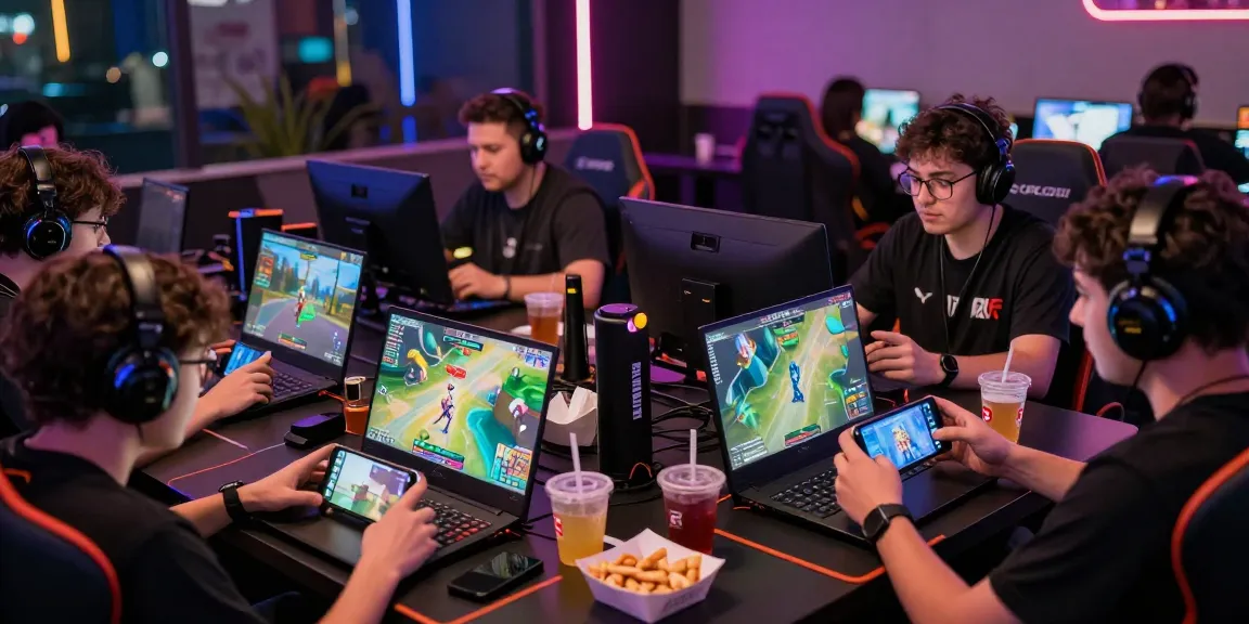 Players enjoying various games at https://b52club.radio.fm/ in a vibrant gaming lounge.