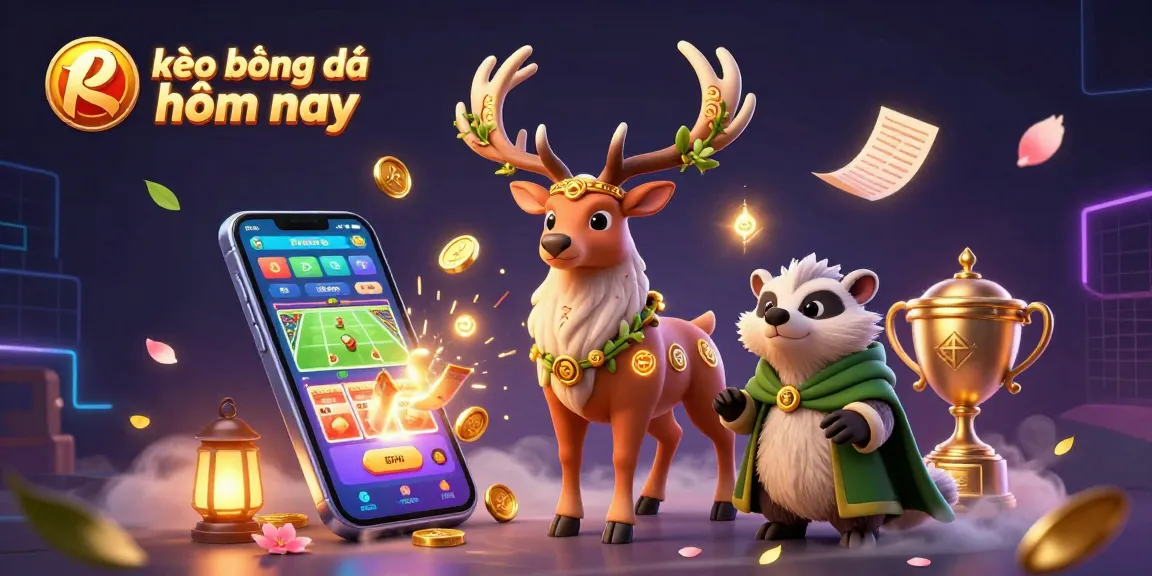 Bet on kèo bóng đá hôm nay with vibrant 3D sports betting characters and dynamic casino elements