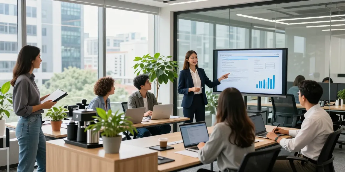 Transparente Teamarbeit und Wertschätzung bei der Arbeit in einem modernen Büro mit kreativen Mitarbeiterinteraktionen.