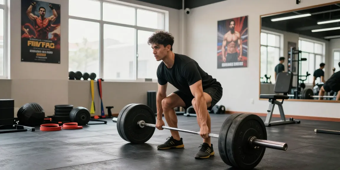 Muscular Mann im Anabolika Shop während des Trainings mit Gewichten, motivierende Atmosphäre.