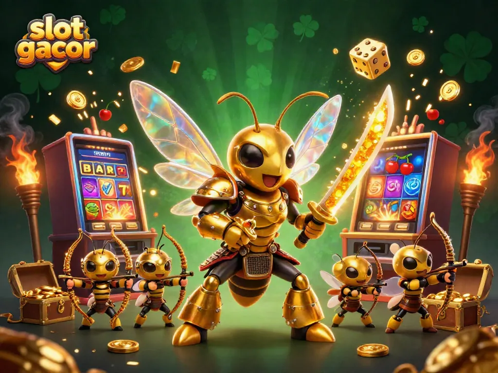 Experience the thrill of slot gacor with dynamic elements and engaging characters in a vibrant casino scene.