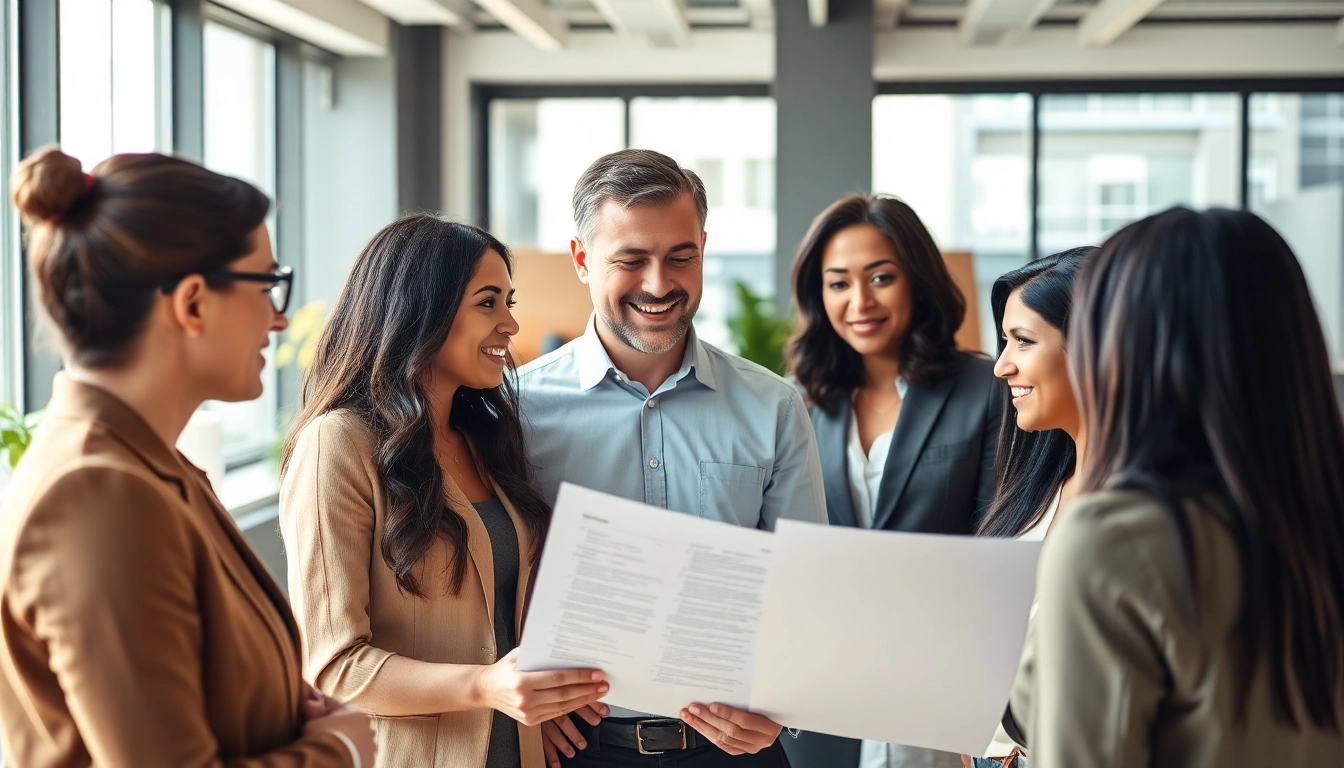 Headhunter Schweiz in einem modernen Büro, das mit Bewerbern kommuniziert.